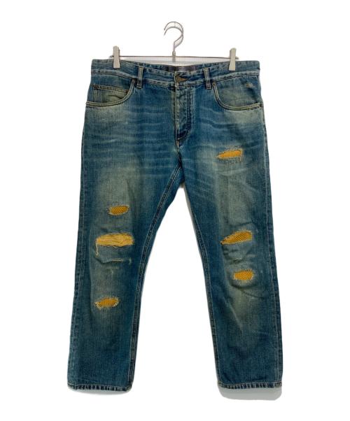 DOLCE & GABBANA（ドルチェ＆ガッバーナ）DOLCE & GABBANA (ドルチェ＆ガッバーナ) ダメージデザインデニムパンツ インディゴ サイズ:50の古着・服飾アイテム