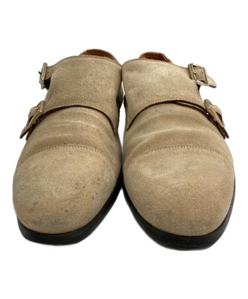Santoni（サントーニ）Santoni (サントーニ) スウェードダブルモンクストラップシューズ ベージュ サイズ:7 1/2の古着・服飾アイテム