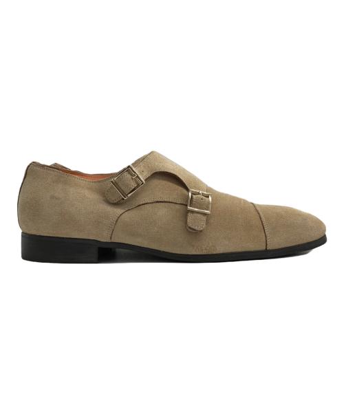 Santoni（サントーニ）Santoni (サントーニ) スウェードダブルモンクストラップシューズ ベージュ サイズ:7 1/2の古着・服飾アイテム