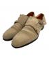 Santoni（サントーニ）の古着「スウェードダブルモンクストラップシューズ」｜ベージュ