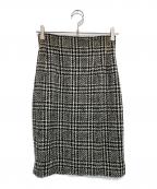 CELINEセリーヌ）の古着「[OLD]ツイードスカート」｜ホワイト×ブラック