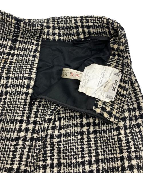 CELINE（セリーヌ）CELINE (セリーヌ) [OLD]ツイードスカート ホワイト×ブラック サイズ:38の古着・服飾アイテム