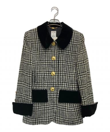 中古・古着通販】CELINE (セリーヌ) [OLD]金ボタン ツイード×ベロア
