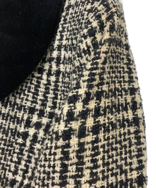 CELINE（セリーヌ）CELINE (セリーヌ) [OLD]金ボタン ツイード×ベロアジャケット ホワイト×ブラック サイズ:38の古着・服飾アイテム