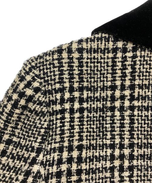 CELINE（セリーヌ）CELINE (セリーヌ) [OLD]金ボタン ツイード×ベロアジャケット ホワイト×ブラック サイズ:38の古着・服飾アイテム