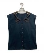 MIU MIUミュウミュウ）の古着「ノースリーブブラウス」｜ブラック