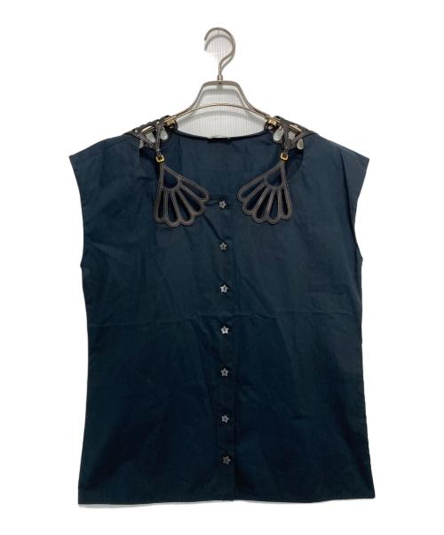 MIU MIU（ミュウミュウ）MIU MIU (ミュウミュウ) ノースリーブブラウス ブラック サイズ:42の古着・服飾アイテム