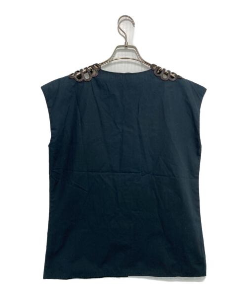 MIU MIU（ミュウミュウ）MIU MIU (ミュウミュウ) ノースリーブブラウス ブラック サイズ:42の古着・服飾アイテム