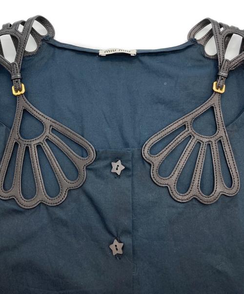 MIU MIU（ミュウミュウ）MIU MIU (ミュウミュウ) ノースリーブブラウス ブラック サイズ:42の古着・服飾アイテム