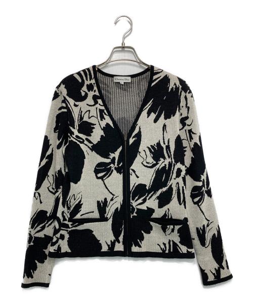 Christian Dior（クリスチャン ディオール）Christian Dior (クリスチャン ディオール) ［OLD］ジャガードジップカーディガン ホワイト サイズ:Mの古着・服飾アイテム