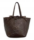 SAINT CHRISTOPHERセント クリストファー）の古着「レザー編み込みハンドバッグ」｜ブラウン