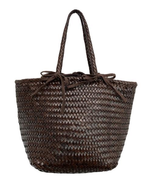 SAINT CHRISTOPHER（セント クリストファー）SAINT CHRISTOPHER (セント クリストファー) レザー編み込みハンドバッグ ブラウンの古着・服飾アイテム