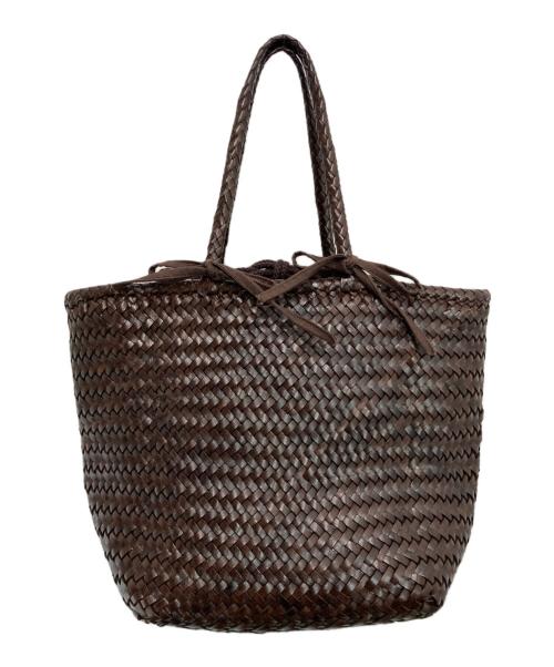 SAINT CHRISTOPHER（セント クリストファー）SAINT CHRISTOPHER (セント クリストファー) レザー編み込みハンドバッグ ブラウンの古着・服飾アイテム