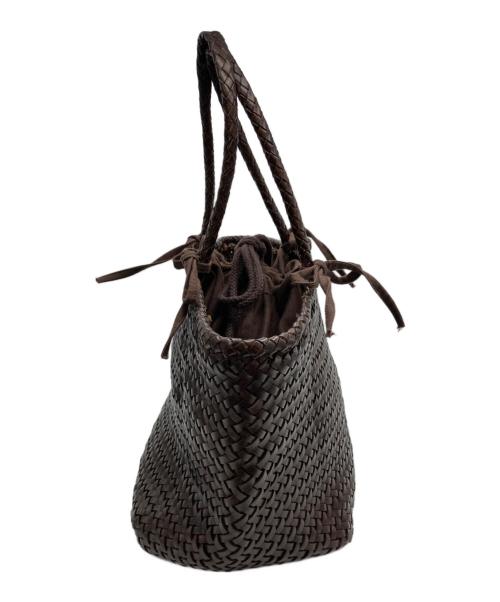 SAINT CHRISTOPHER（セント クリストファー）SAINT CHRISTOPHER (セント クリストファー) レザー編み込みハンドバッグ ブラウンの古着・服飾アイテム