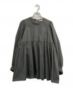 YORIヨリ）の古着「コットンバックリボンブラウス」｜グレー