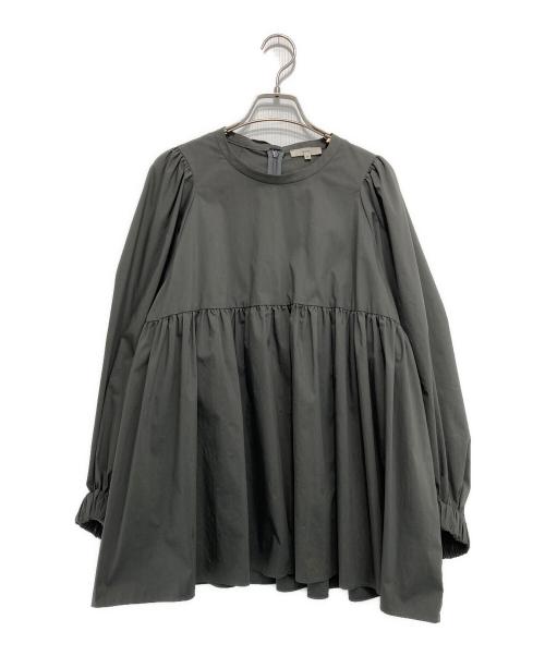 YORI（ヨリ）YORI (ヨリ) コットンバックリボンブラウス グレー サイズ:38の古着・服飾アイテム