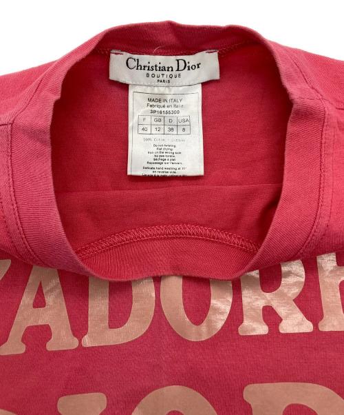 Christian Dior（クリスチャン ディオール）Christian Dior (クリスチャン ディオール) ［OLD］ J'ADORE DIOR プリントノースリーブカットソー ピンク サイズ:F40/USA8の古着・服飾アイテム