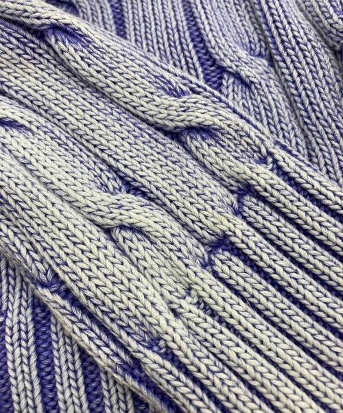 POLO RALPH LAUREN（ポロ・ラルフローレン）POLO RALPH LAUREN (ポロ・ラルフローレン) ウォッシュ加工ケーブルニット ブルー サイズ:M（165/92A）の古着・服飾アイテム