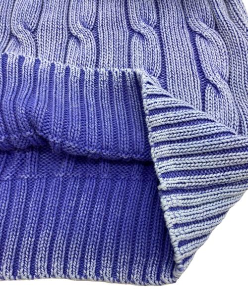 POLO RALPH LAUREN（ポロ・ラルフローレン）POLO RALPH LAUREN (ポロ・ラルフローレン) ウォッシュ加工ケーブルニット ブルー サイズ:M（165/92A）の古着・服飾アイテム