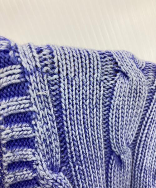 POLO RALPH LAUREN（ポロ・ラルフローレン）POLO RALPH LAUREN (ポロ・ラルフローレン) ウォッシュ加工ケーブルニット ブルー サイズ:M（165/92A）の古着・服飾アイテム
