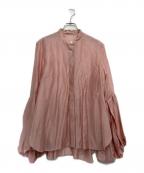 LE PHILル フィル）の古着「シアーローンボリュームスリーブブラウス」｜ピンク