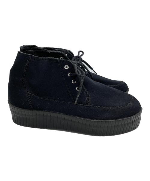 Y's（ワイズ）Y's (ワイズ) プラットフォームハイカットスニーカー ブラック サイズ:LLの古着・服飾アイテム