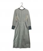 AKANE UTSUNOMIYAアカネウツノミヤ）の古着「切替ストライプワンピース」｜ホワイト×グリーン