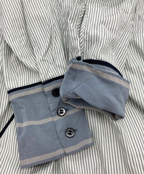 AKANE UTSUNOMIYA（アカネウツノミヤ）AKANE UTSUNOMIYA (アカネウツノミヤ) 切替ストライプワンピース ホワイト×グリーン サイズ:36の古着・服飾アイテム