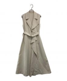 FRAY ID（フレイ アイディー）の古着「アシメラペルテーラードワンピース」｜ベージュ