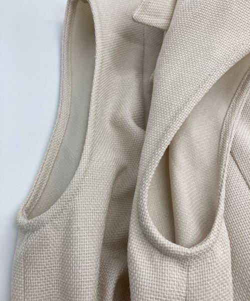 FRAY ID（フレイ アイディー）FRAY ID (フレイ アイディー) アシメラペルテーラードワンピース ベージュの古着・服飾アイテム