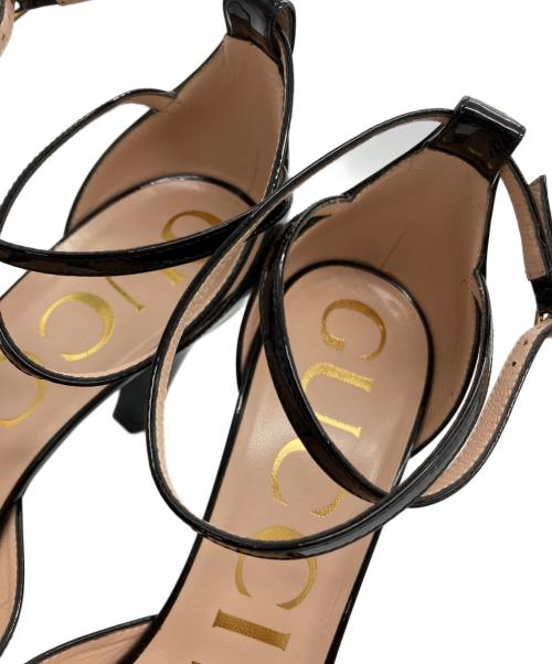 GUCCI（グッチ）GUCCI (グッチ) アンクルストラップパンプス ブラック サイズ:37の古着・服飾アイテム