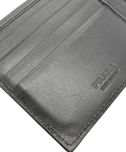 PRADA（プラダ）PRADA (プラダ) コインパース付きレザーウォレット ブラックの古着・服飾アイテム