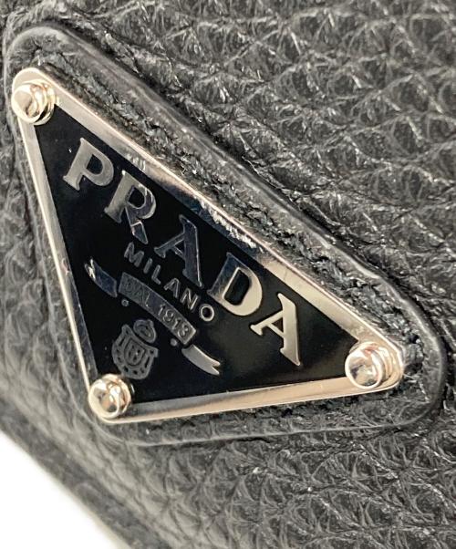 PRADA（プラダ）PRADA (プラダ) コインパース付きレザーウォレット ブラックの古着・服飾アイテム