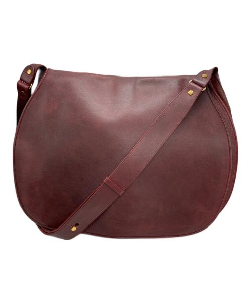 Cartier（カルティエ）Cartier (カルティエ) レザーフラップショルダーバッグ ボルドーの古着・服飾アイテム