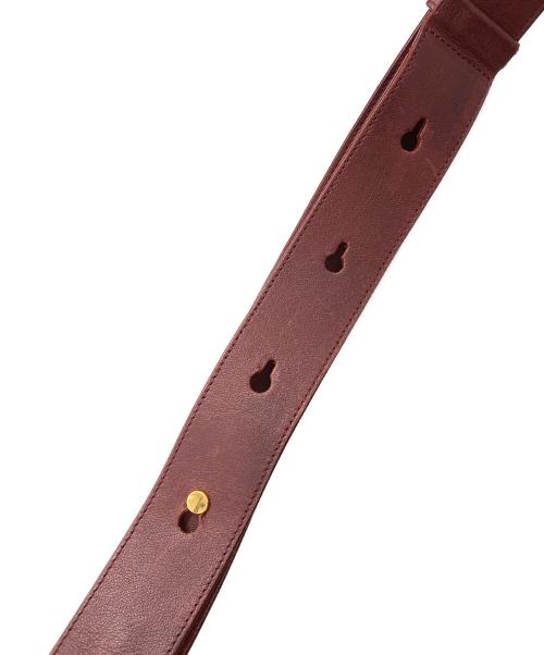 Cartier（カルティエ）Cartier (カルティエ) レザーフラップショルダーバッグ ボルドーの古着・服飾アイテム