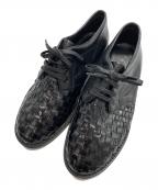 Y'sワイズ）の古着「編み込みレザーシューズ」｜ブラック