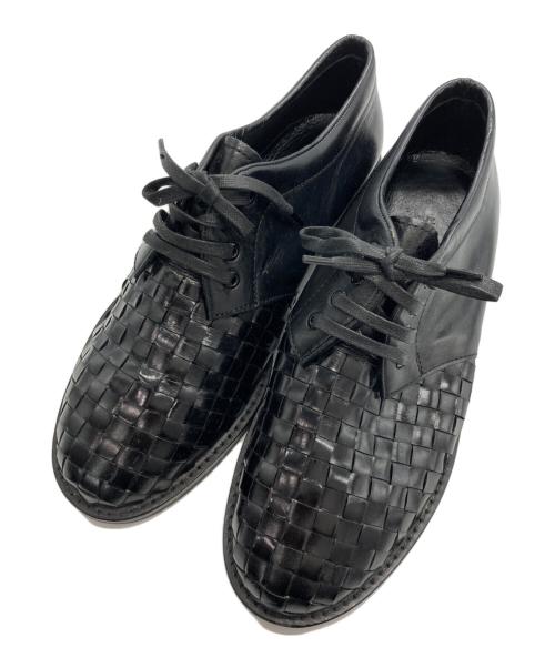 Y's（ワイズ）Y's (ワイズ) 編み込みレザーシューズ ブラック サイズ:Lの古着・服飾アイテム