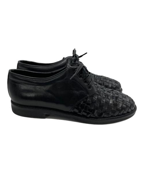 Y's（ワイズ）Y's (ワイズ) 編み込みレザーシューズ ブラック サイズ:Lの古着・服飾アイテム