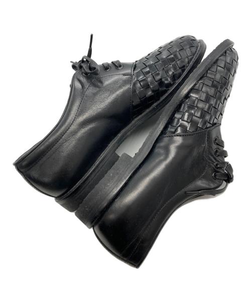 Y's（ワイズ）Y's (ワイズ) 編み込みレザーシューズ ブラック サイズ:Lの古着・服飾アイテム