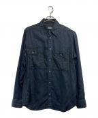 DIESELディーゼル）の古着「D-MILLY-SP1 スナップポケットシャツ」｜ネイビー