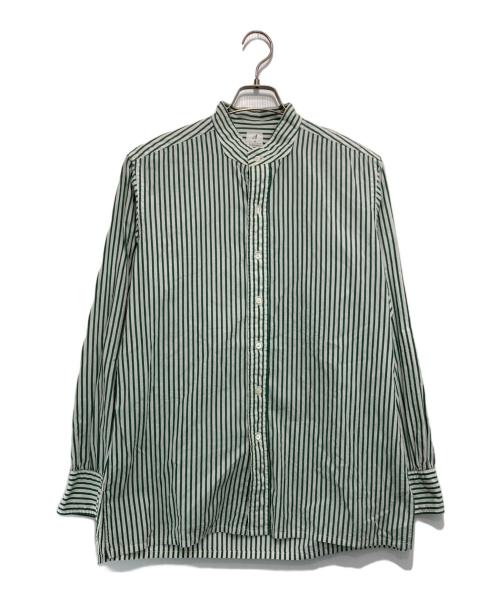 ANATOMICA（アナトミカ）ANATOMICA (アナトミカ) BAND COLLAR SHIRTS CANDY STRIPE グリーン サイズ:Mの古着・服飾アイテム