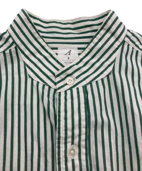 ANATOMICA（アナトミカ）ANATOMICA (アナトミカ) BAND COLLAR SHIRTS CANDY STRIPE グリーン サイズ:Mの古着・服飾アイテム