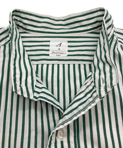 ANATOMICA（アナトミカ）ANATOMICA (アナトミカ) BAND COLLAR SHIRTS CANDY STRIPE グリーン サイズ:Mの古着・服飾アイテム