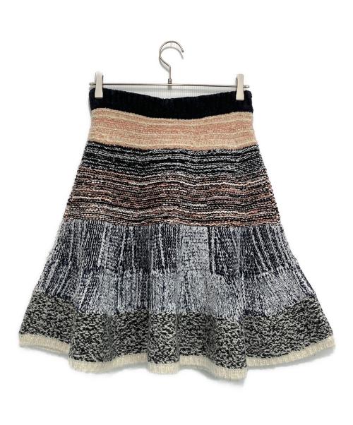 MADISON BLUE（マディソンブルー）MADISON BLUE (マディソンブルー) SWITCHING KN MINI SK MIXED FIBERS ベージュ サイズ:01（S）の古着・服飾アイテム