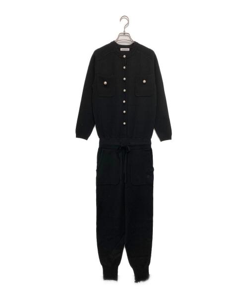 MADISON BLUE（マディソンブルー）MADISON BLUE (マディソンブルー) パールボタンジャンプスーツ オールインワン ブラック サイズ:01（S）の古着・服飾アイテム