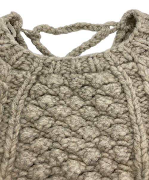 ERiKOKATORi（エリコカトリ）ERiKOKATORi (エリコカトリ) レースアップ ニット ベージュ サイズ:Fの古着・服飾アイテム