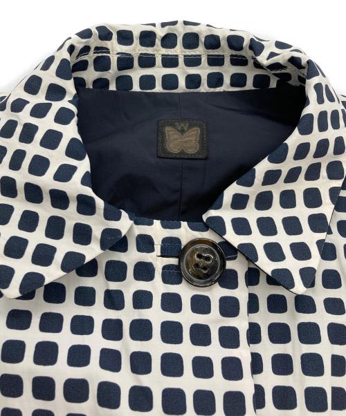 WEEKEND Max Mara（ウィークエンド マックスマーラ）Weekend Max Mara (ウィークエンド マックスマーラ) リバーシブルステンカラーコート ネイビー×ホワイト サイズ:38の古着・服飾アイテム