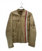 BELSTAFF GOLD LABELベルスタッフ ゴールドレーベル）の古着「シングルレザージャケット」｜ベージュ