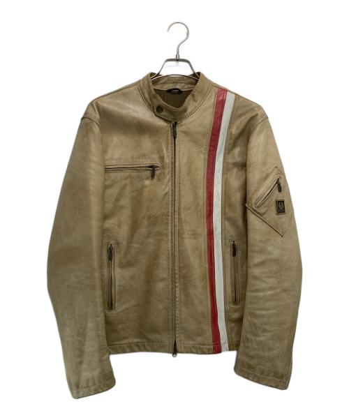 BELSTAFF GOLD LABEL（ベルスタッフ ゴールドレーベル）BELSTAFF GOLD LABEL (ベルスタッフ ゴールドレーベル) シングルレザージャケット ベージュ サイズ:Lの古着・服飾アイテム