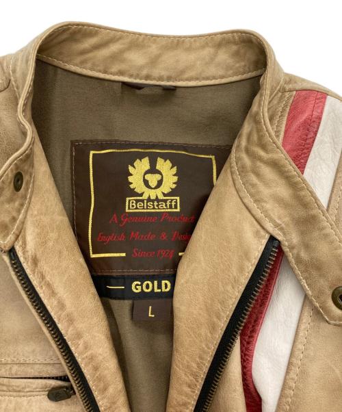 BELSTAFF GOLD LABEL（ベルスタッフ ゴールドレーベル）BELSTAFF GOLD LABEL (ベルスタッフ ゴールドレーベル) シングルレザージャケット ベージュ サイズ:Lの古着・服飾アイテム